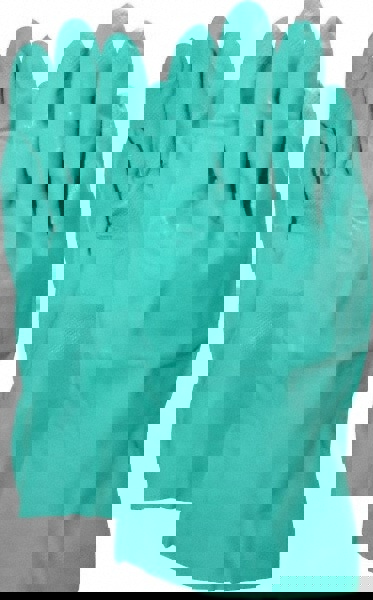 Chemical Resistant Gloves: 3X-Large, 15 mil Thick, Nitrile, Supported